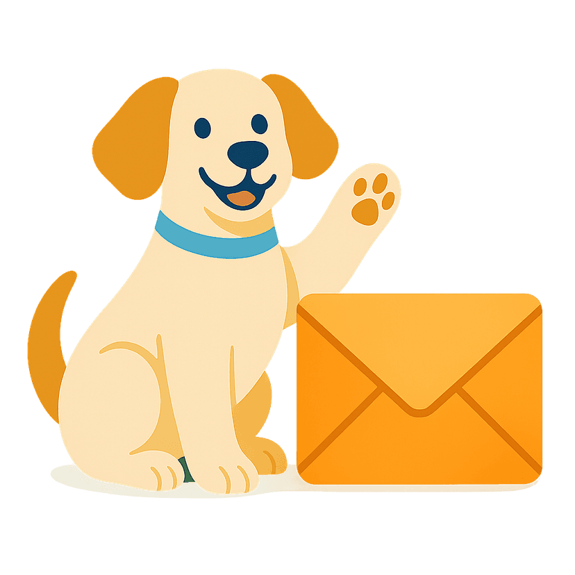 Friendly dog waving hello