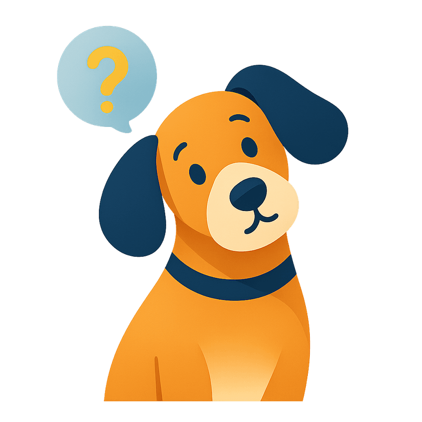 Friendly dog ready to help answer your questions